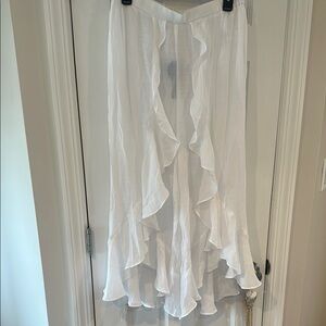 Cupshe White Ruffle beach pants/ cover up